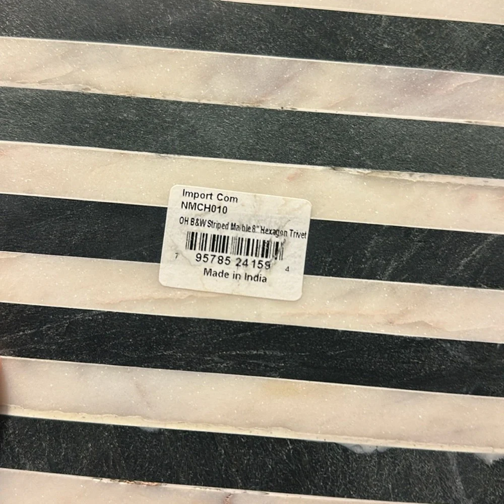 Striped Hexagonal Marble Coaster